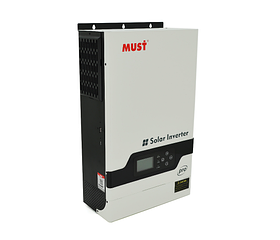 Гібридний інвертор MUST PV18-5248PRO, 5200 Вт, 48 В, MPPT 80 А (450 В DC), заряд 1-60 А, РК-дисплей, інтерфейси RS232/USB