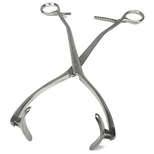 Щипці для підняття каналу шийки матки через Collin. Довжина 25 см, ширина р.ч. 4,5 см SURGIWELOMED