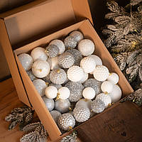 Набір новорічних куль "Блиск" 40 шт колір срібний