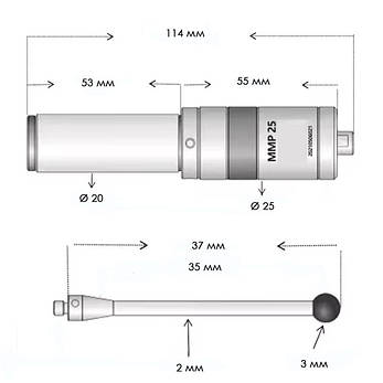 Точковий зонд MMP25, 3D-тригерний центрошукач, цифровий сенсорний детектор країв зі світлодіодним та звуковим сигналом, фото 3