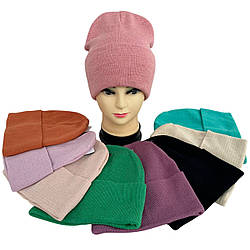Подвійна шапка жіноча- підліткова Розмір: 54- 59 (DNJ-17331)