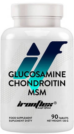 Для суставів та зв' язок IronFlex Glucosamine&Chondroitin with MSM (90 tabs), фото 1