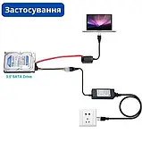 Перехідник USB 2.0 - SATA IDE, 2.5/3.5 і блок живлення  зі шнуром (EU), фото 2