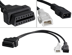 Перехідник OBD2(16‑pin) мама → VAG 2x2pin тато, 31 см, адаптер для VW/Audi/Skoda/Seat