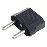 Перехідник з US на EU вилку, адаптер розетки з американської на нашу вилку чорний, фото 2