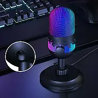 Мікрофон ігровий конденсаторний для запису AK-1i з RGB-підсвіткою настільний
