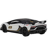Металева машинка Автопром Lamborghini Aventador SVJ 1:24 біла — зі світлом, звуком і дверима, що відкриваються, арт. 68269A-2, фото 3