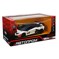 Металева машинка Автопром Lamborghini Aventador SVJ 1:24 біла — зі світлом, звуком і дверима, що відкриваються, арт. 68269A-2, фото 6