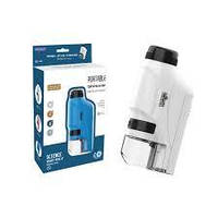 Кишеньковий мікроскоп 60–120X з LED підсвіткою, портативний, ручний, для дітей та юних дослідників