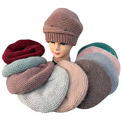 Тепла жіноча шапка з ангори та повністю на флісі Розмір: 54- 59 (DNJ-17336)