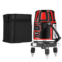 Лазерний рівень Hilda LS-050, 5 ліній 6 точок, акумулятор, червоний лазер, нивелір для будівництва та ремонту