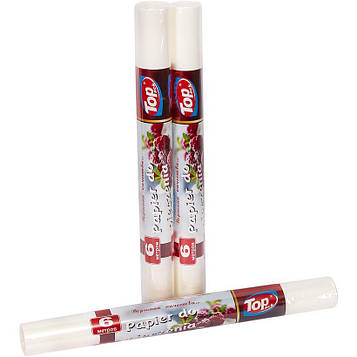 Білий пергаментний папір для випічки Набір 3 рулони ширина 38 см довжина 6 метрів з силіконовим покриттям Top Pack