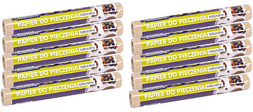 Пергаментний папір для випічки Набір 10 рулонів ширина 29 см довжина 3 метри коричневий, антипригарний пергамент для випічки