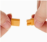 Роз’єм живлення силовий XT30 (тато+мама), 2pin, 30А, для RC-моделей, дронів та електроніки, фото 3