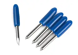 Змінні ножі для плотера 60° вольфрамові леза 10 шт сині ковпачки