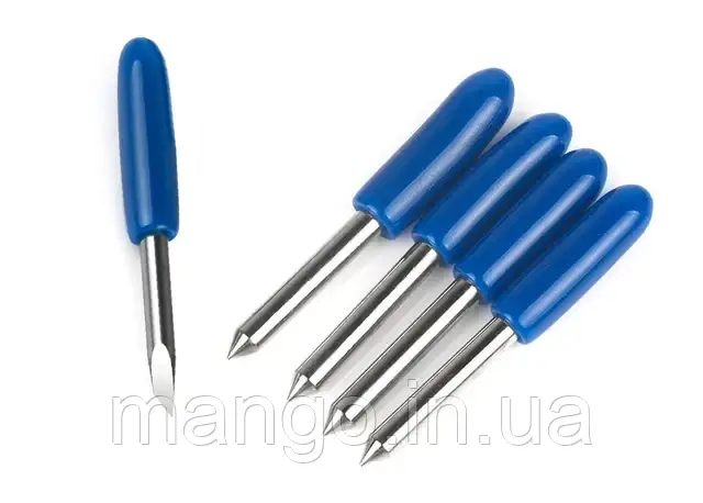 Змінні ножі для плотера 60° вольфрамові леза 10 шт сині ковпачки, фото 1