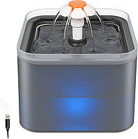 Питний фонтан для котів і собак 2 л USB з фільтром, LED-індикатором і датчиком руху, автоматичний