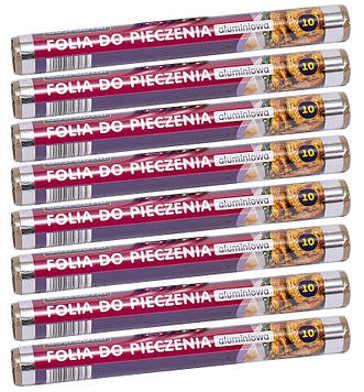 Фольга харчова алюмінієва для запікання в духовці Набір 8 рулонів ширина 29 см довжина 2,2 метра