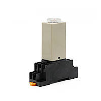 Реле часу H3Y-2 0-30с 12В 5А з колодкою PYF08A для монтажу на DIN-рейку