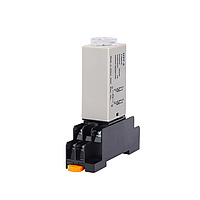 Реле часу H3Y-2 0-5с 220В 5А з колодкою PYF08A для монтажу на DIN-рейку