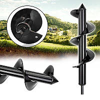 Бур садовий земляний для дриля, спіральний свердло бур для ямок та земляних робіт шнек грунтовий 10x30см