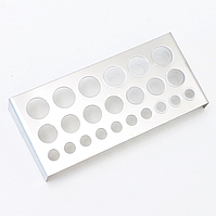 Органайзер металевий для тату капс 23 комірки - професійний тримач ковпачків для майстра татуювання