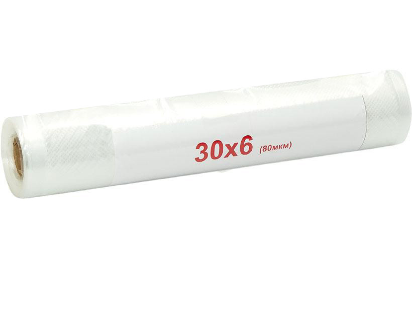 Вакуумні пакети в рулоні для продуктів гофровані ширина 30 см довжина 6 метрів товщина 80 мікрон пакети для вакууматора харчові, фото 1