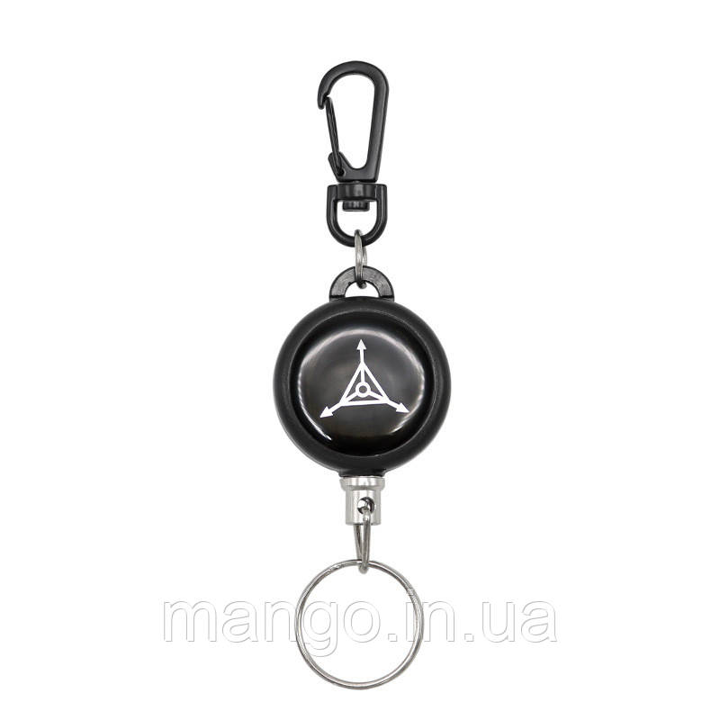 Ретрактор висувний брелок для карток доступу, бейджів і ключів зі стальним тросом 60 см, фото 1