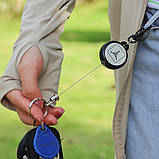 Ретрактор висувний брелок для карток доступу, бейджів і ключів зі стальним тросом 60 см, фото 3