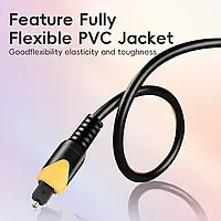 Кабель оптичний Toslink–Toslink 3м аудіо цифровий оптоволоконний OD5.0 для телевізора та акустики