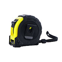 Вимірювальна рулетка будівельна 10м х 21мм зі стопором та прорезиненим корпусом