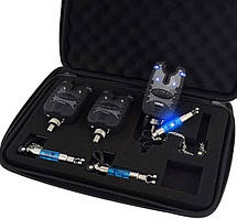 Набір Hirisi для риболовлі — 3 електронні сигналізатори клювання та 3 свінгери на ланцюжку в кейсі