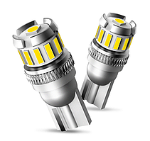 LED лампи T20 W21W 2 шт, 18+5 SMD 4014 3030 з обманкою — білий світ для авто, стоп-сигналів і габаритів