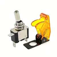 Перемикач тумблер 12В 20А з LED індикатором, жовтий, для автомобільної та побутової техніки