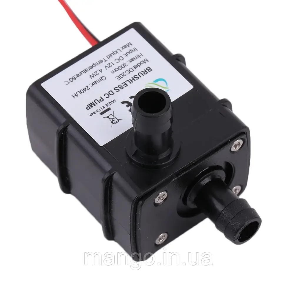 Насос водяний міні занурювальний безщітковий 12В 4.2Вт 4л/м помпа для перекачування рідини, фото 1