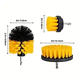 Набір щіток-насадок 3 шт для дриля та шуруповерта, нейлонові щітки для авто, кухні й ванної, фото 2