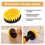 Набір щіток-насадок 3 шт для дриля та шуруповерта, нейлонові щітки для авто, кухні й ванної, фото 4