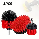 Набір щіток-насадок 3 шт для дриля та шуруповерта, нейлонові щітки для авто, кухні й ванної, фото 9
