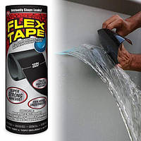 Водонепроникна ізоляційна стрічка FLEX TAPE 150x30 см, гумова чорна ремонтна стрічка