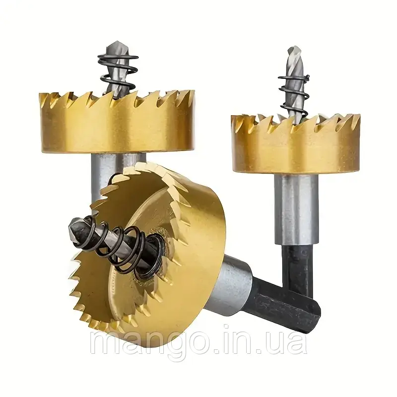 Набір коронок по металу 5 шт 16–30 мм, HSS сталь, свердла для дриля та електроінструменту, фото 1