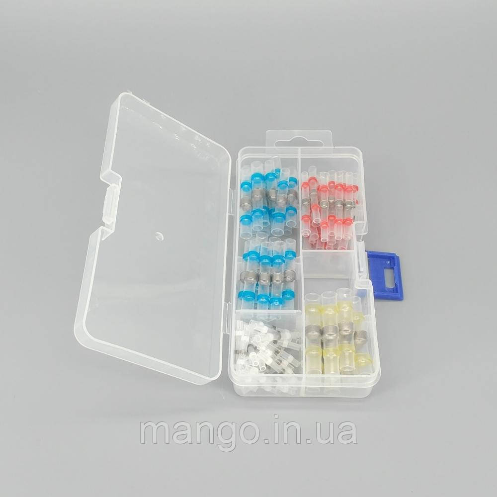 Термоусадкові гільзи з припоєм, набір 100шт, термоусадка для проводів, герметичні, фото 1