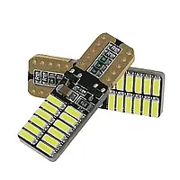 Світлодіодна лампа T10 W5W лампа в автомобіль 2шт 24 SMD 4014 з обманкою Canbus білий