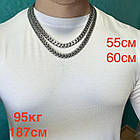 Стильний масивний чоловічий ланцюжок плетіння Рамзес 925 проба срібло, фото 9