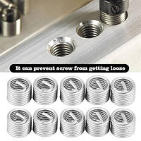 Набір різьбових вставок 60 шт у кейсі — футорки (ввертиші) з нержавіючої сталі M3–M12 для ремонту різьби