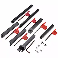 Набір токарних державок 7 шт із твердосплавними пластинами, 10×100/125 мм, ключі у комплекті