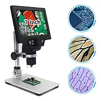 Цифровий мікроскоп G1200, екран 7", камера 12 Мп, збільшення до 1200X, LED-підсвітка, фото і відео