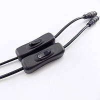 Клавішний вимикач 12В з роз’ємами 5.5×2.1 мм мама-тато для світлодіодних стрічок і ламп