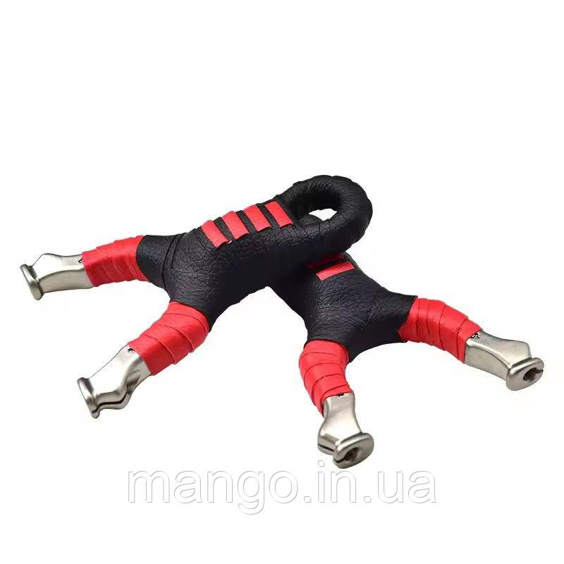 Суцільнометалева спортивна рогатка з нержавіючої сталі з прицілом і шкіряною ручкою для стрільби та відпочинку, фото 1