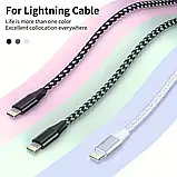 Кабель USB - Lightning 3м в оплетке для Apple iPhone, iPad, iPod, прочный зарядный шнур, фото 2