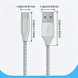 Кабель USB - Lightning 3м в оплетке для Apple iPhone, iPad, iPod, прочный зарядный шнур, фото 3
